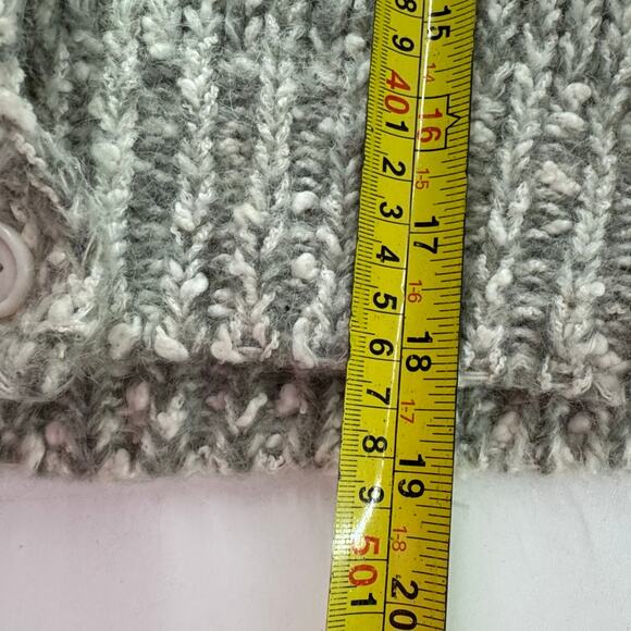 Vintage Robert Scott Gray V-Neck Cardigan 1980s Taiwan Retro Medium - Picture 6 of 6